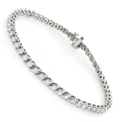 Round G VS Diamond Tennis Bracelet 4.4ct 14K White Gold