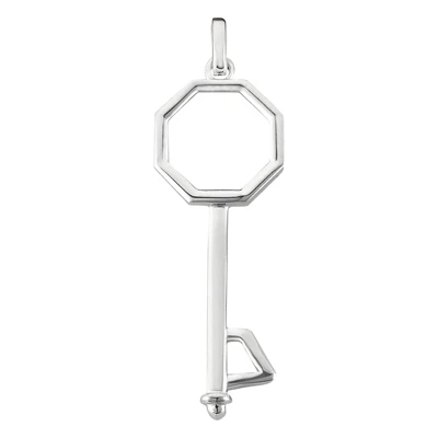 14K White Gold Key Pendant Necklace 13.9mm 3 14K White Gold Key Pendant Necklace 13.9mm