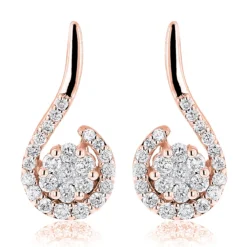 14K White Gold Swirl Diamond Earrings For Women 0.75ct -Outlet Radiant Bijou Store 14k swirl diamond earrings 075ct p 22553 ro