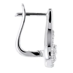 14K White Gold Swirl Diamond Earrings For Women 0.75ct -Outlet Radiant Bijou Store 14k swirl diamond earrings 075ct p 22553back