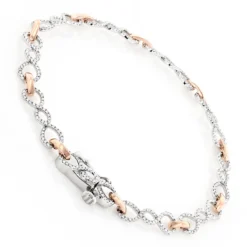 Two Tone 14K Yellow Gold Round Diamond Bracelet For Women 0.7ct -Outlet Radiant Bijou Store 14k two tone gold round diamond bracelet for women 07ct back