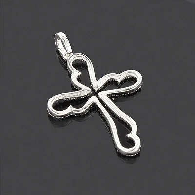 14K White Gold Unique Diamond Cross Pendant 0.32ct 4 14K White Gold Unique Diamond Cross Pendant 0.32ct - Image 2