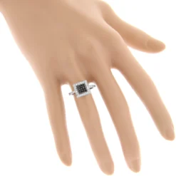14K White Gold White And Black Diamond Ring For Women 0.62ct -Outlet Radiant Bijou Store 14k white and black diamond ring 062ct p 35685 bodwh