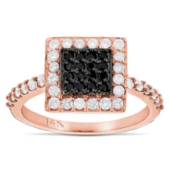 14K White Gold White And Black Diamond Ring For Women 0.62ct -Outlet Radiant Bijou Store 14k white and black diamond ring 062ct p 35685 ro