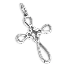 Small 14K White Gold Cross Pendant For Women With Diamonds 0.2ct -Outlet Radiant Bijou Store 14k white gold cross pendant 028ct p 42047 backwh