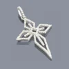 14K White Gold Cross Pendant 0.32ct