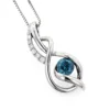 14K White Gold La Minor Blue Diamond Pendant For Women With Chain Necklace -Outlet Radiant Bijou Store 14k white gold la minor blue diamond pendant for women with chain 037ct mainwh