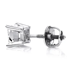 14K White Gold Princess-Cut Diamond Stud Earrings 1.5ct 10 14K White Gold Princess-Cut Diamond Stud Earrings 1.5ct -Outlet Radiant Bijou Store 14k white gold princess cut diamond stud earrings 15ct p 26 backwh