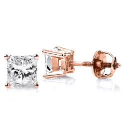 14K White Gold Princess-Cut Diamond Stud Earrings 1.5ct 9 14K White Gold Princess-Cut Diamond Stud Earrings 1.5ct -Outlet Radiant Bijou Store 14k white gold princess cut diamond stud earrings 15ct p 26 ro
