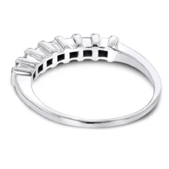 Thin 14K White Gold Women's Diamond Wedding Band Princess Cut 0.60ct -Outlet Radiant Bijou Store 14k womens diamond wedding band princess cut 060ct p 143 backwh