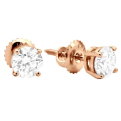 14K Yellow Gold Diamond Stud Earrings Round Cut 1.50ct -Outlet Radiant Bijou Store 14k yellow gold diamond stud earrings round cut 150ct p 5637 rose