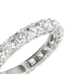 18K White Gold Asscher Cut Diamond Eternity Ring 3ct Anniversary Band By Luxurman 14 18K White Gold Asscher Cut Diamond Eternity Ring 3ct Anniversary Band By Luxurman -Outlet Radiant Bijou Store 18k gold asscher cut diamond eternity ring 3ct anniversary band by luxurman boxwh