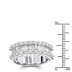 18K White Gold Designer Diamond Band Baguette & Round 1.85ct -Outlet Radiant Bijou Store 18k gold designer diamond band baguette round 117ct p 6079 rulerwh