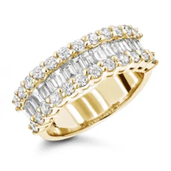 18K White Gold Designer Diamond Band Baguette & Round 1.85ct -Outlet Radiant Bijou Store 18k gold designer diamond band baguette round 117ct p 6079 ye