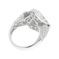 18K White Gold Designer Diamond Drop Ring For Women 3.75ct -Outlet Radiant Bijou Store 18k gold designer diamond drop ring 375ct backwh