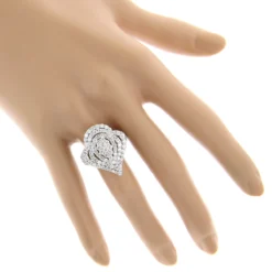 18K White Gold Designer Diamond Drop Ring For Women 3.75ct -Outlet Radiant Bijou Store 18k gold designer diamond drop ring 375ct bodwh