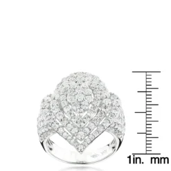 18K White Gold Designer Diamond Drop Ring For Women 3.75ct -Outlet Radiant Bijou Store 18k gold designer diamond drop ring 375ct rulerwh