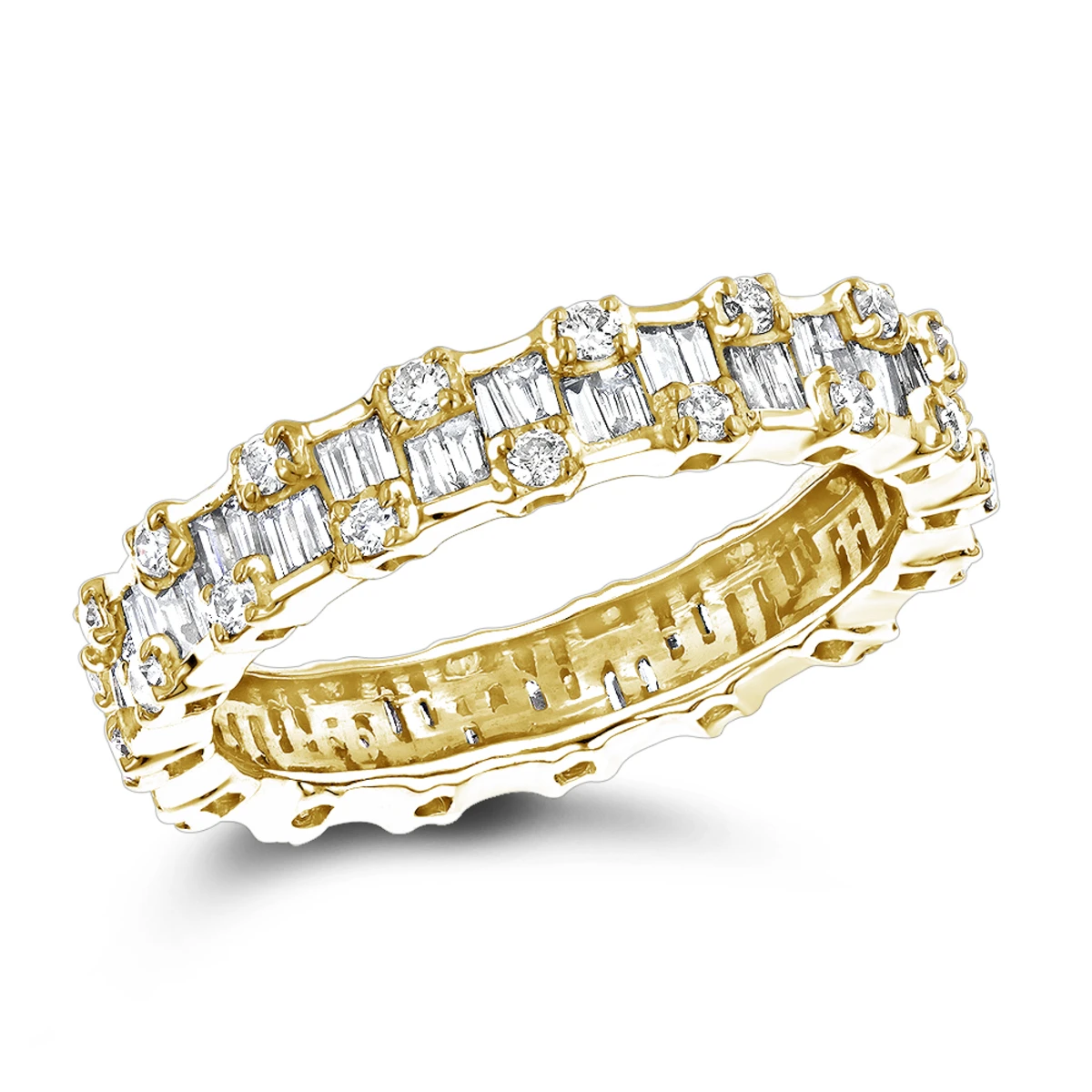 Thin 18K White Gold Designer Diamond Eternity Ring 1.29ct 4 Thin 18K White Gold Designer Diamond Eternity Ring 1.29ct - Image 2