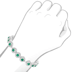 Women's 18K White Gold Diamond And Emerald Bracelet 2.52dtw 3.56stw -Outlet Radiant Bijou Store 18k gold diamond and emerald bracelet 252dtw 356stw p 5918 bodwh