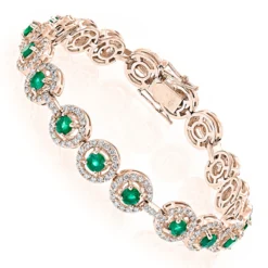 Women's 18K White Gold Diamond And Emerald Bracelet 2.52dtw 3.56stw -Outlet Radiant Bijou Store 18k gold diamond and emerald bracelet 252dtw 356stw p 5918 ro