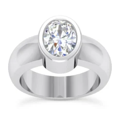 18K White Gold Diamond Engagement Ring 0.75ct 4.98mm