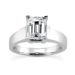 18K White Gold Diamond Engagement Ring 0.75ct 3.8mm