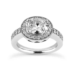 18K White Gold Diamond Engagement Ring 1.05ct 8.90mm