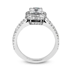 18K White Gold Cushion Cut Diamond Engagement Ring 1.29ct 3.8mm Wide -Outlet Radiant Bijou Store 18k gold diamond engagement ring 129ct p 34854 additional white