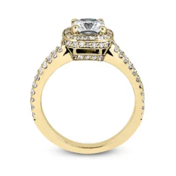 18K White Gold Cushion Cut Diamond Engagement Ring 1.29ct 3.8mm Wide -Outlet Radiant Bijou Store 18k gold diamond engagement ring 129ct p 34854 additional yellow