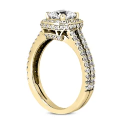 18K White Gold Cushion Cut Diamond Engagement Ring 1.29ct 3.8mm Wide -Outlet Radiant Bijou Store 18k gold diamond engagement ring 129ct p 34854 back yellow 20220420 20220426