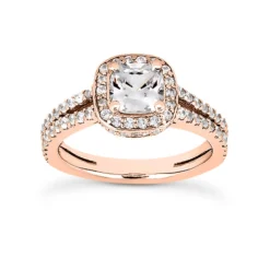 18K White Gold Cushion Cut Diamond Engagement Ring 1.29ct 3.8mm Wide -Outlet Radiant Bijou Store 18k gold diamond engagement ring 129ct p 34854 rose 20220426