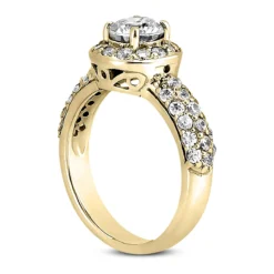 18K White Gold Diamond Engagement Ring 1.63ct 9.20mm -Outlet Radiant Bijou Store 18k gold diamond engagement ring 163ct p 33986 back yellow 20220420 20220426