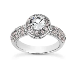 18K White Gold Diamond Engagement Ring 1.63ct 9.20mm