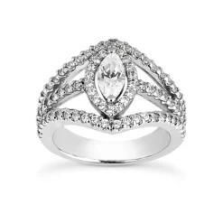 18K White Gold Diamond Engagement Ring 1.73ct 5.5mm