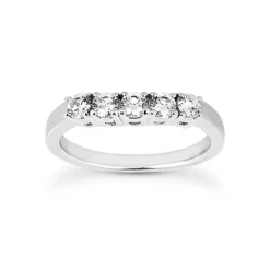 Thin 18K White Gold Diamond Engagement Ring Band 0.20ct