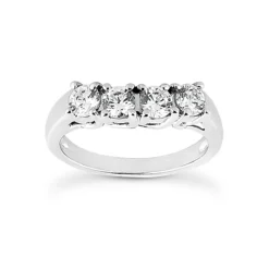 Thin 18K White Gold Diamond Engagement Ring Band 0.48ct