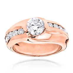 Men's Engagement Ring 18K White Gold 1.5 Carats VS Diamonds -Outlet Radiant Bijou Store 18k gold diamond engagement ring for men 1 5 carats ro 1