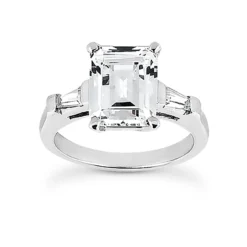 18K White Gold Emerald Diamond Engagement Ring And Band 0.99ct Bridal Set -Outlet Radiant Bijou Store 18k gold diamond engagement ring set 099ct p 34098 back white 20220420 20220426