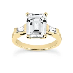 18K White Gold Emerald Diamond Engagement Ring And Band 0.99ct Bridal Set -Outlet Radiant Bijou Store 18k gold diamond engagement ring set 099ct p 34098 back yellow 20220420 20220426