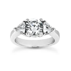 18K White Gold Diamond Engagement Ring Set 1.15ct Band: 1.3mm, Eng.: 1.7mm -Outlet Radiant Bijou Store 18k gold diamond engagement ring set 115ct p 30167 back white 20220420 20220426