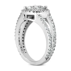 Halo 18K White Gold Diamond Engagement Ring Setting 0.72ct -Outlet Radiant Bijou Store 18k gold diamond engagement ring setting 072ct p 34719 back white 20220426