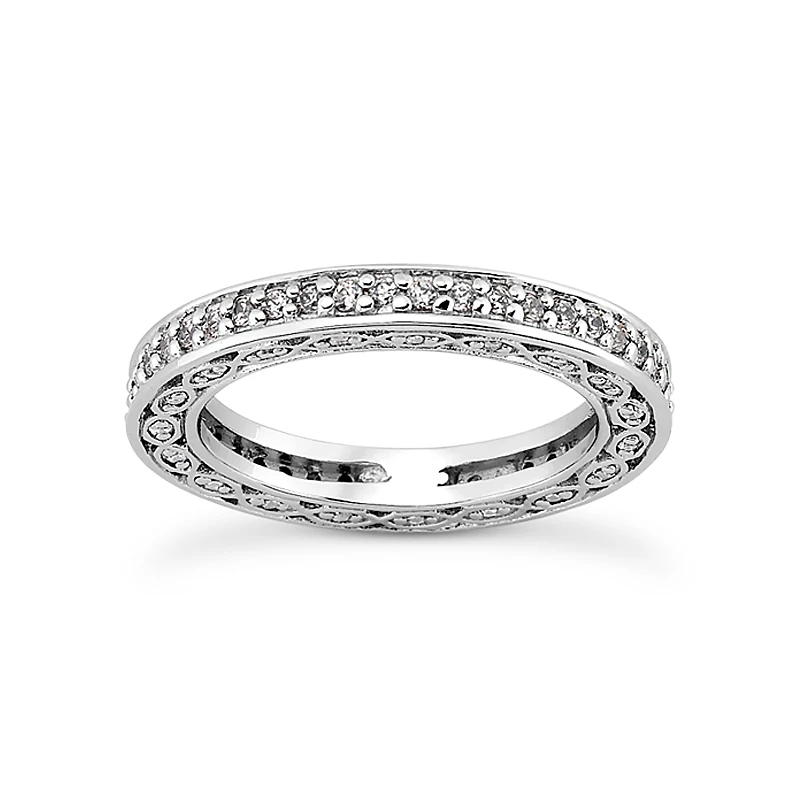 Thin 18K White Gold Diamond Eternity Band 0.63ct 2.4mm 3 Thin 18K White Gold Diamond Eternity Band 0.63ct 2.4mm