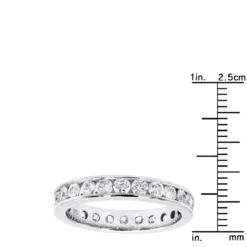Thin 18K White Gold Diamond Eternity Band 1.25ct -Outlet Radiant Bijou Store 18k gold diamond eternity band 125ct p 30326 rulerwh