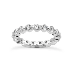 Thin 18K White Gold Diamond Eternity Band 1.33ct
