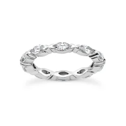 Thin 18K White Gold Diamond Eternity Band 1.50ct