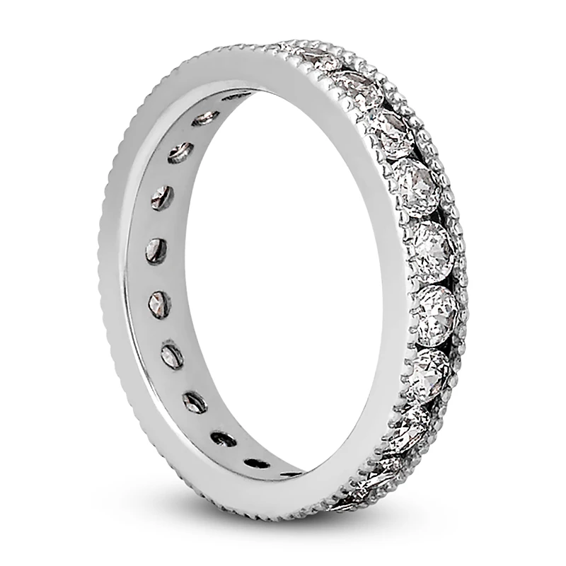 Thin 18K White Gold Diamond Eternity Band 1.54ct 6 Thin 18K White Gold Diamond Eternity Band 1.54ct - Image 4