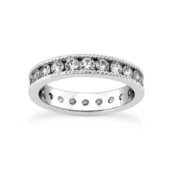 Thin 18K White Gold Diamond Eternity Band 1.54ct
