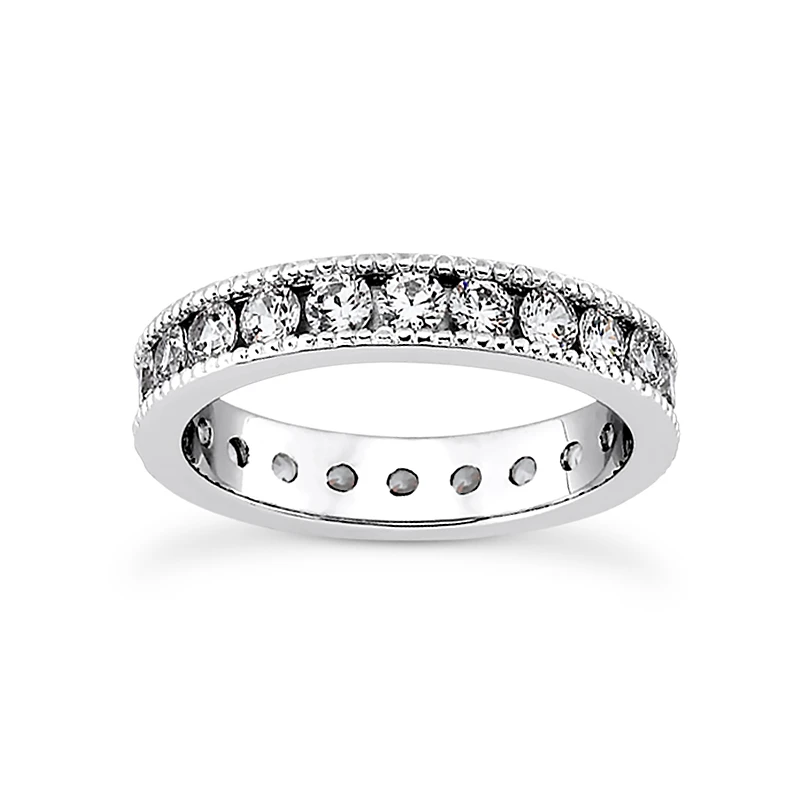 Thin 18K White Gold Diamond Eternity Band 1.54ct 3 Thin 18K White Gold Diamond Eternity Band 1.54ct