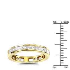 Eternity Band 18K Yellow Gold 1.56ct Round And Baguette Diamonds 13 Eternity Band 18K Yellow Gold 1.56ct Round And Baguette Diamonds -Outlet Radiant Bijou Store 18k gold diamond eternity band 156ct p 30378 rulerye