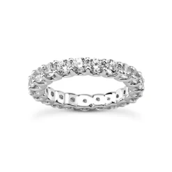 Thin 18K White Gold Diamond Eternity Band 2.10ct